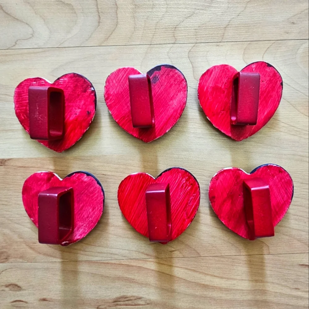 Napkin Holders Heart Shape US Flag Set of 6 - Picture 2 of 2